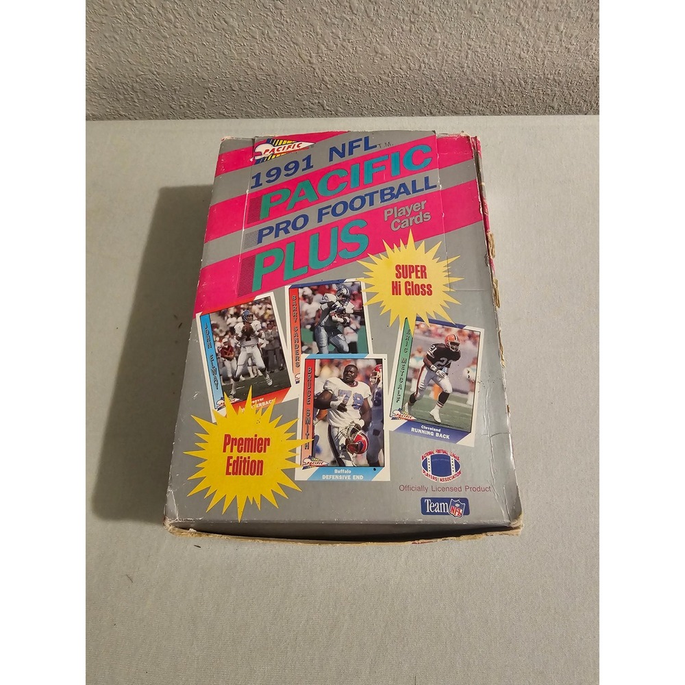 Pacific 1991 NFL Pro Football Plus Premier Edition Sealed Packs Box 34 packs